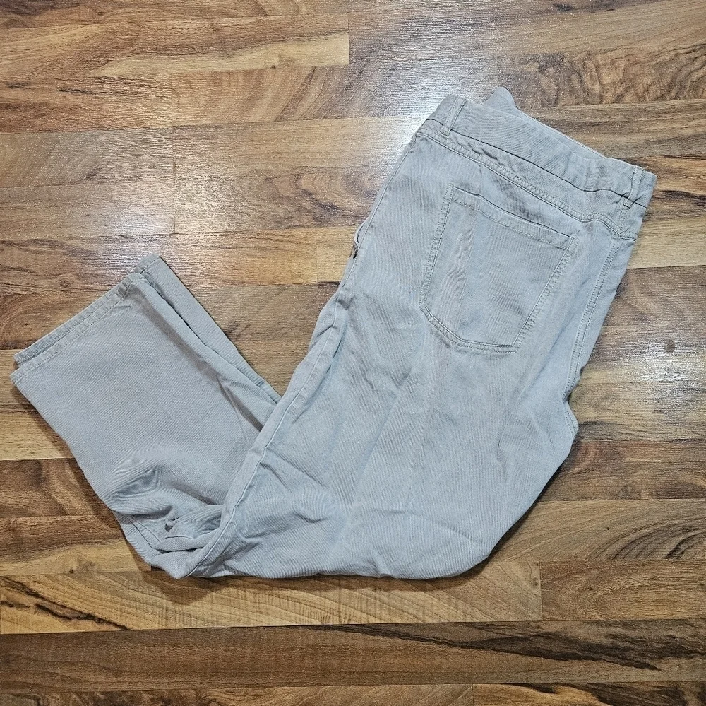 Tommy Bahama Jeans Mens 38x32 Gray Silk Cotton Blend Straight Leg Stretch Pant